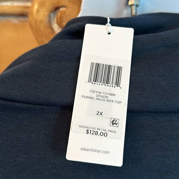 NWT Eileen Fisher deep Adriatic turtleneck - Picture 5 of 10